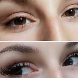 Vorher/Nachher, Permanent Makeup Wimpern, 1